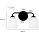 Norah 2 Light 15 inch Matte Black Vanity Light Wall Light